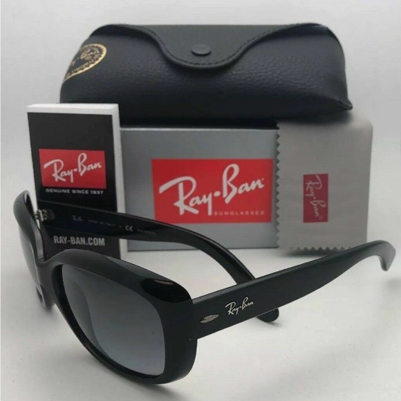 Polarized RAY-BAN Sunglasses JACKIE OHH RB 4101 601/T3 Black Frame w/ Grey Fade - Picture 2 of 11